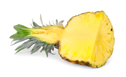 Photo of Delicious cut ripe pineapple isolated on white