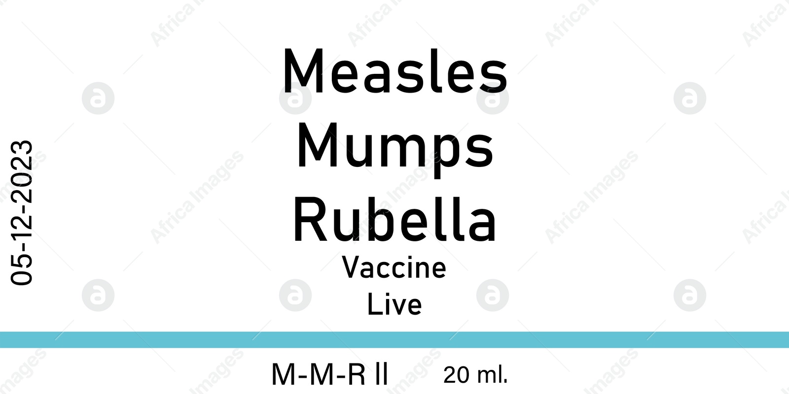 Illustration of Measles Mumps Rubella (MMR) vaccine label design