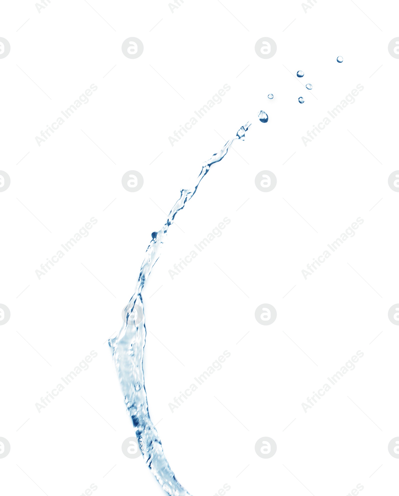 Photo of Beautiful water splash isolated on white. Pure liquid