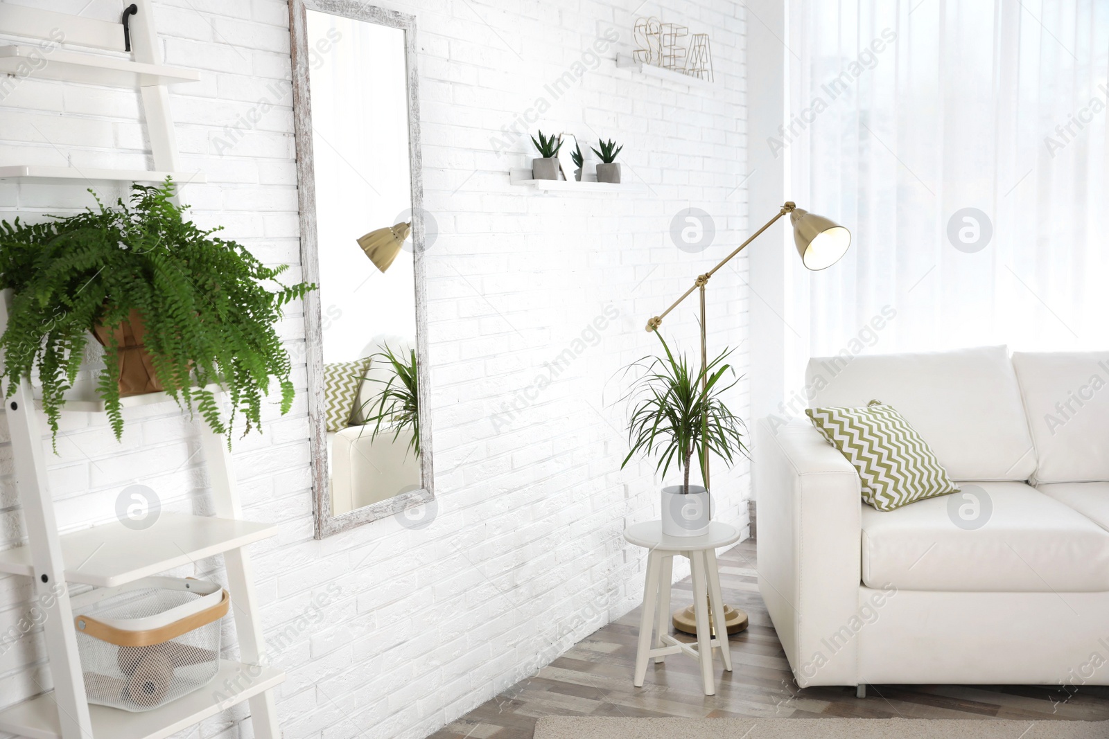 Photo of Stylish room interior with green home plants