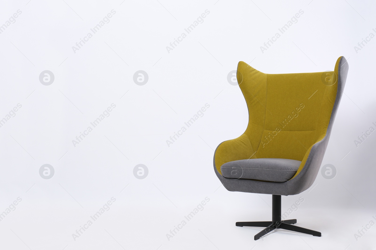 Photo of Comfortable office chair on white background, space for text