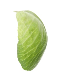 Photo of Leaf of fresh ripe cabbage isolated on white