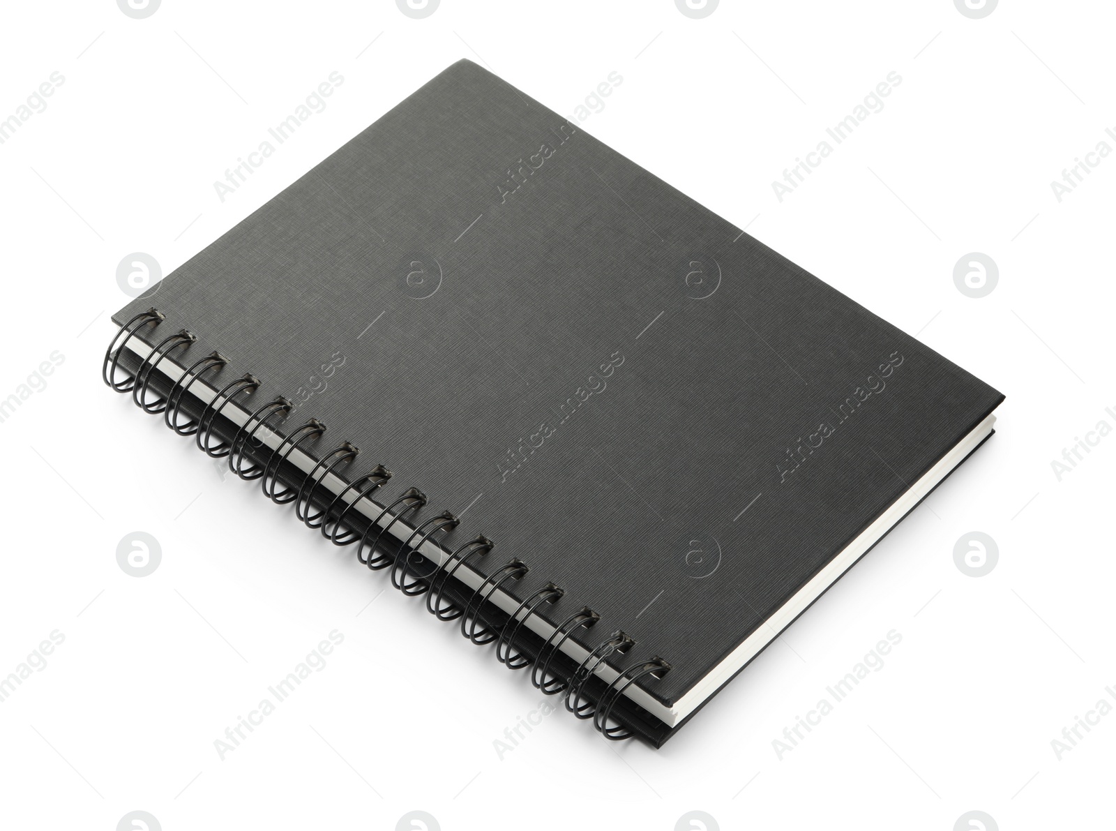 Photo of Closed black office notebook isolated on white