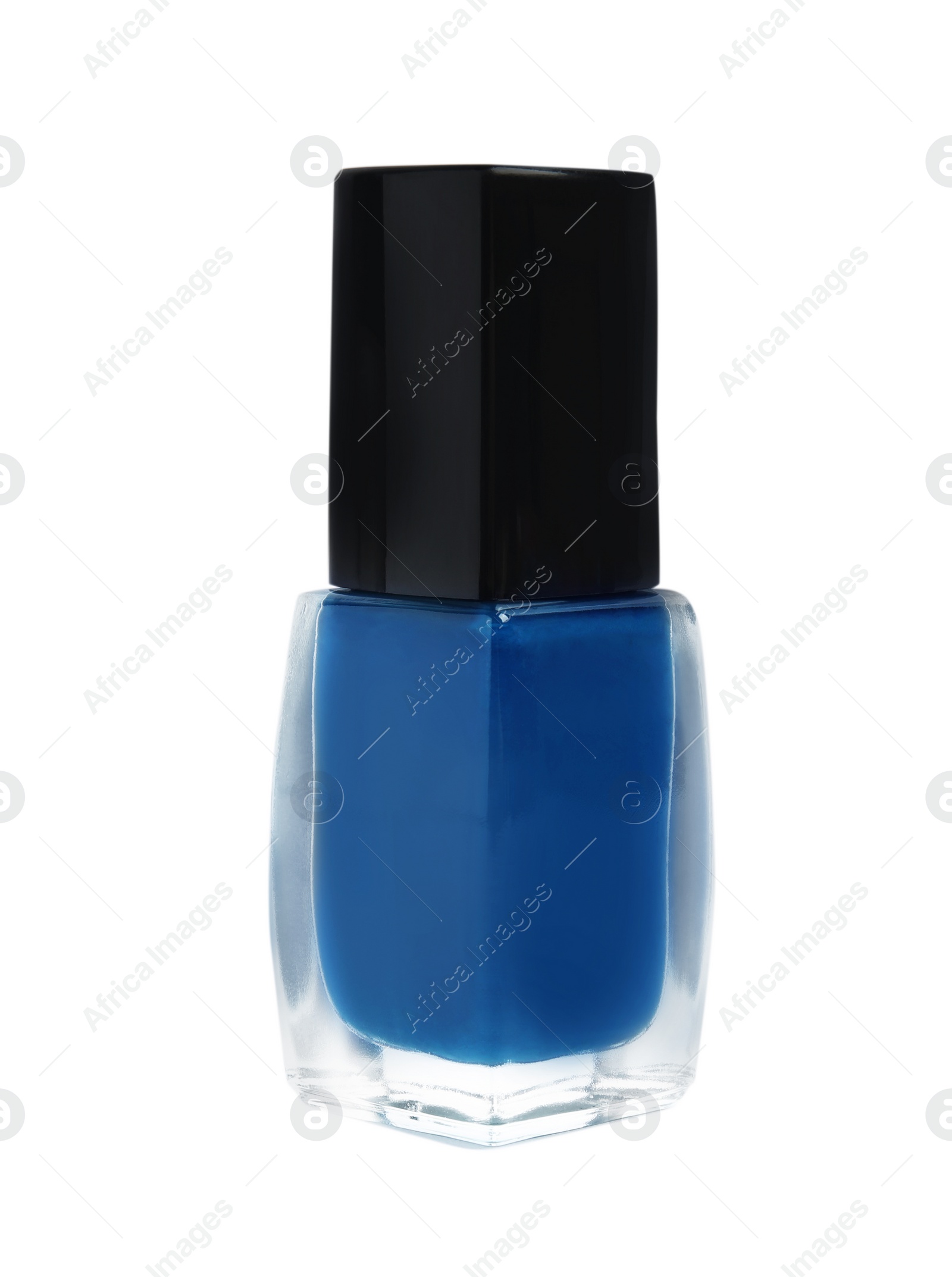 Photo of Bottle of nail polish on white background