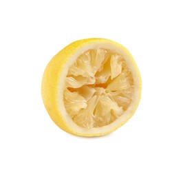 Half of squeezed lemon isolated on white