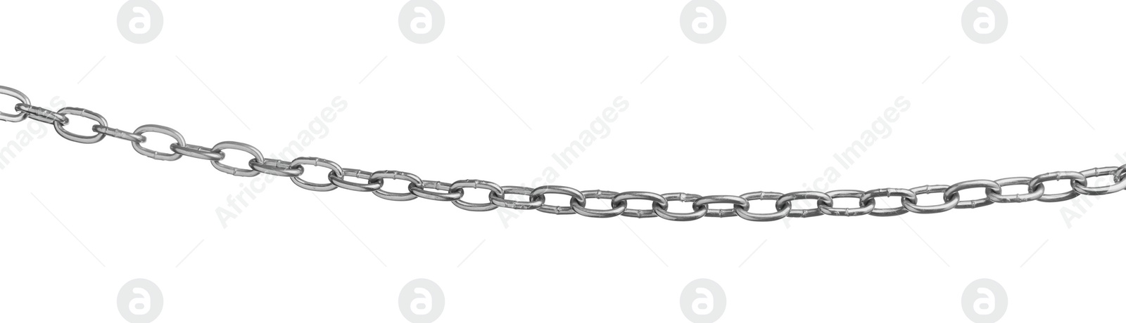 Photo of One common metal chain isolated on white