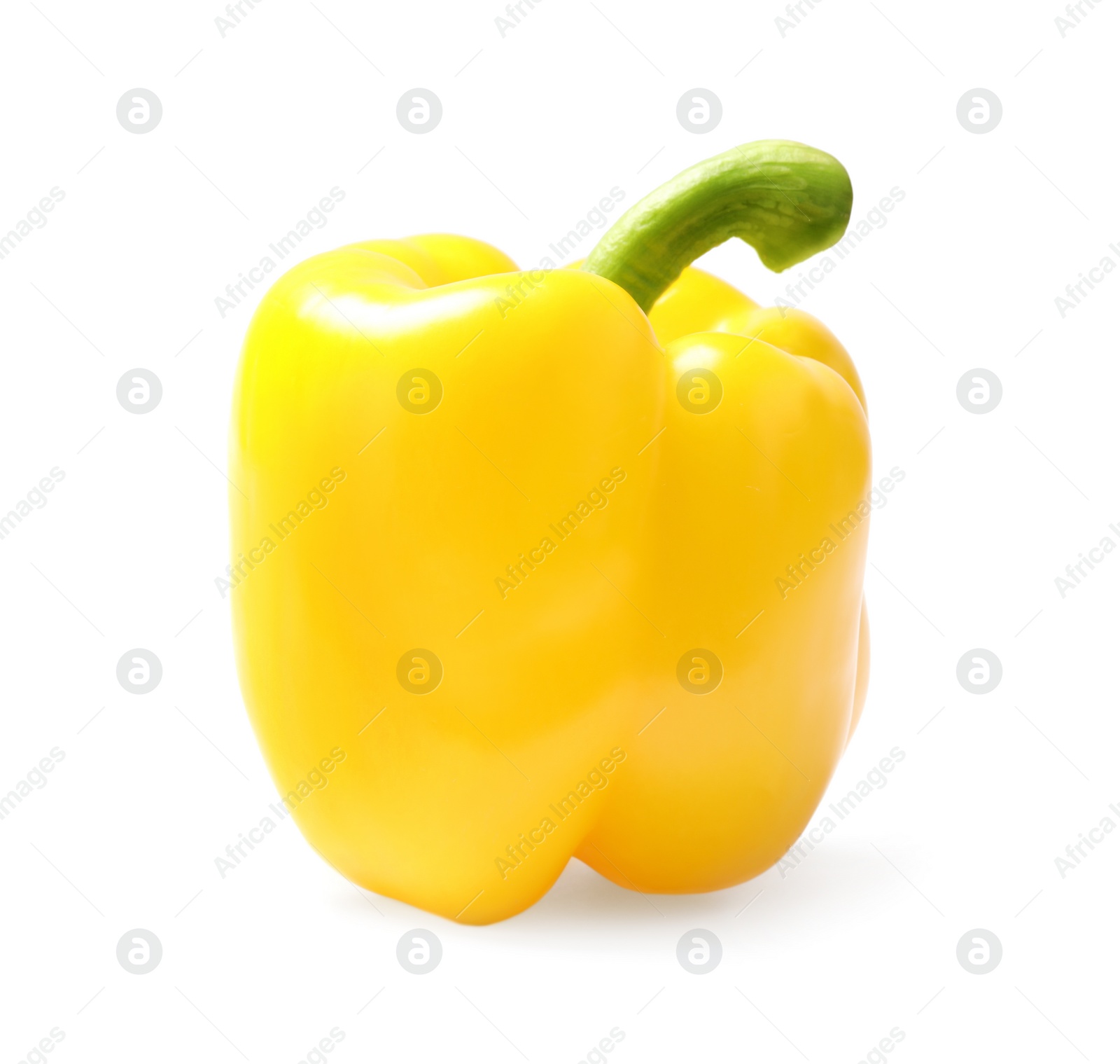 Photo of Ripe yellow bell pepper isolated on white