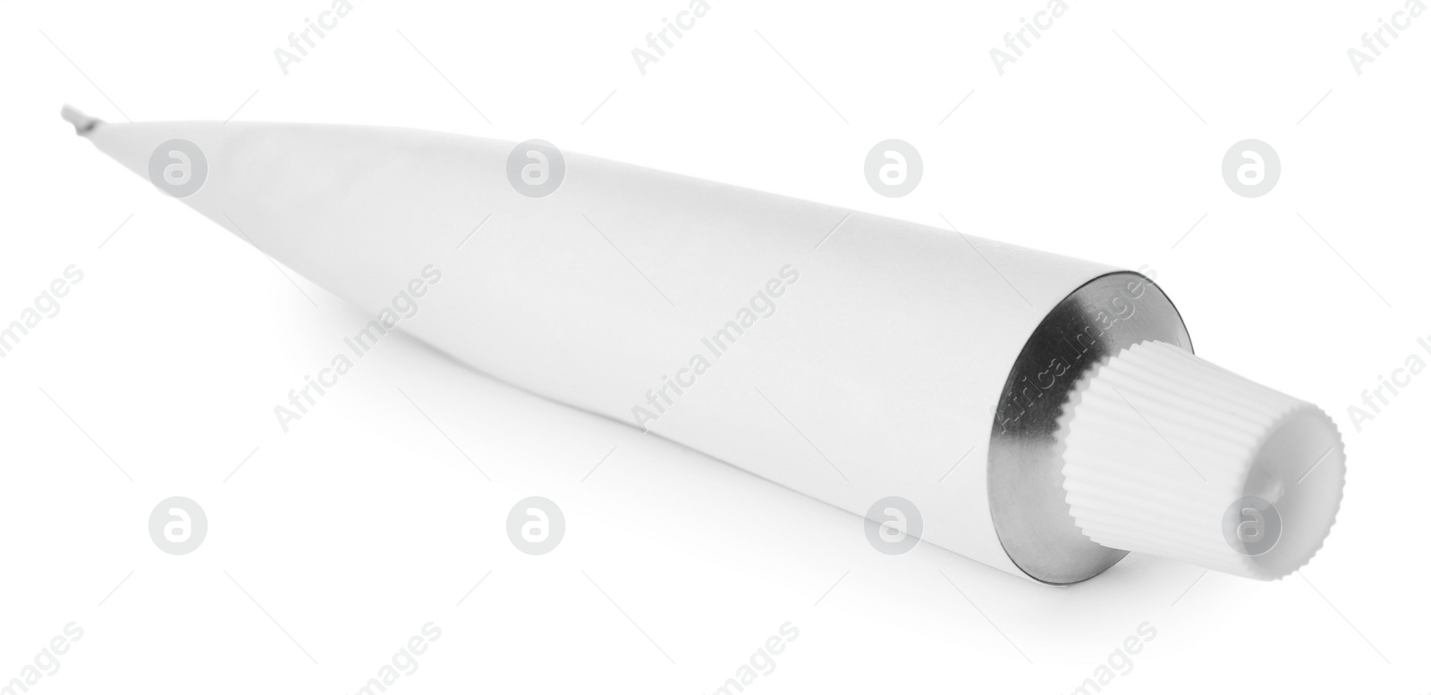 Photo of Blank tube of ointment isolated on white