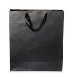 Paper shopping bag isolated on white. Mock up for design