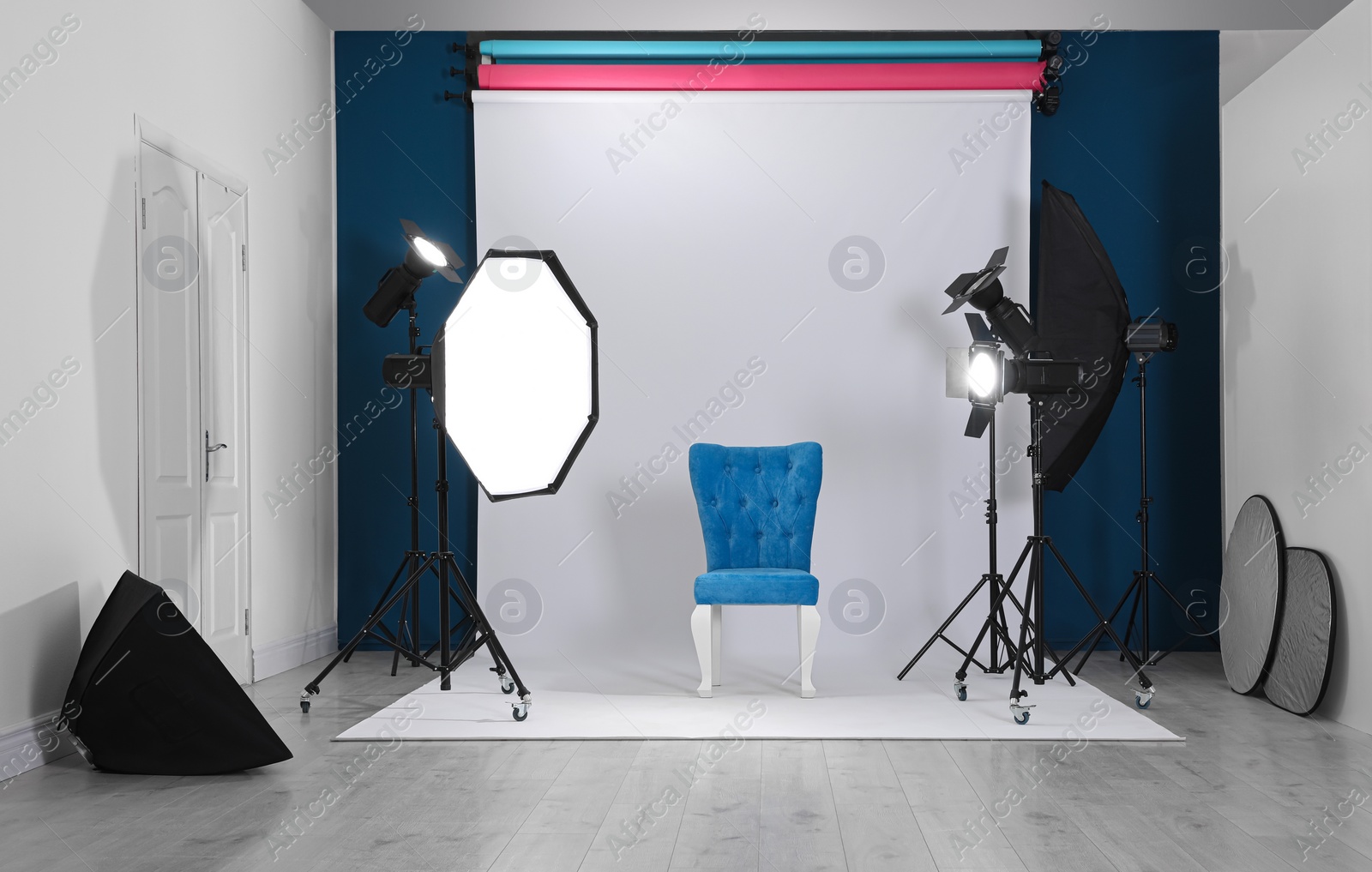 Photo of Photo studio interior with set of professional equipment