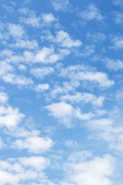 Picturesque view of blue sky with fluffy clouds