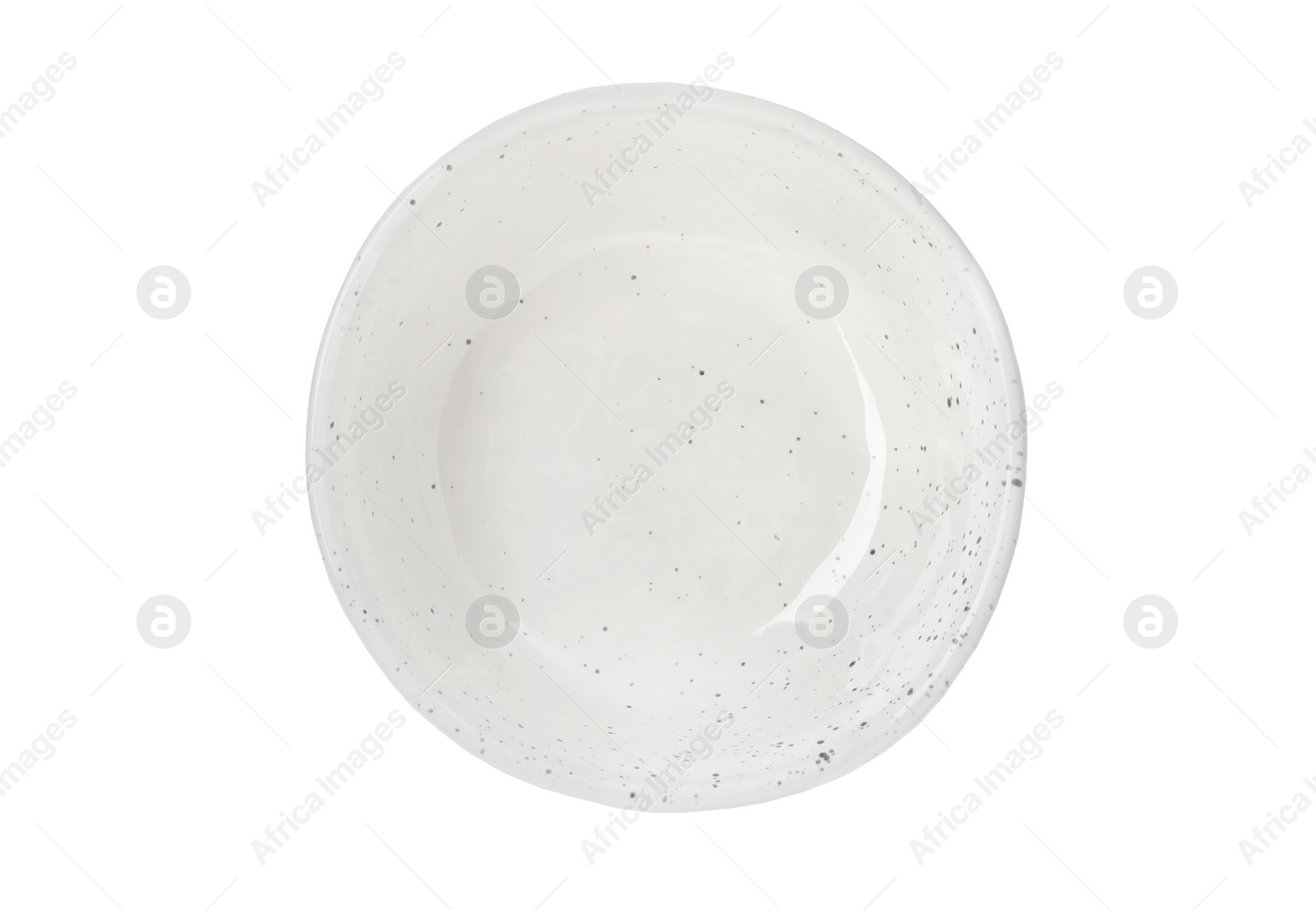 Photo of Empty clean ceramic bowl isolated on white, top view