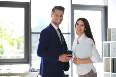 Photo of Portrait of business trainers in office wear at workplace