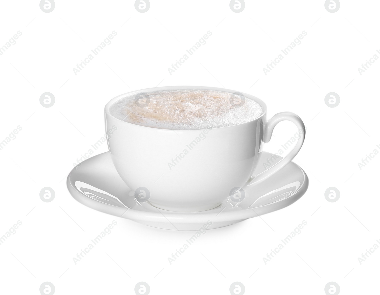 Photo of Cup of aromatic coffee isolated on white