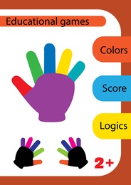 Illustration of Educational games for kids. Bright menu illustration