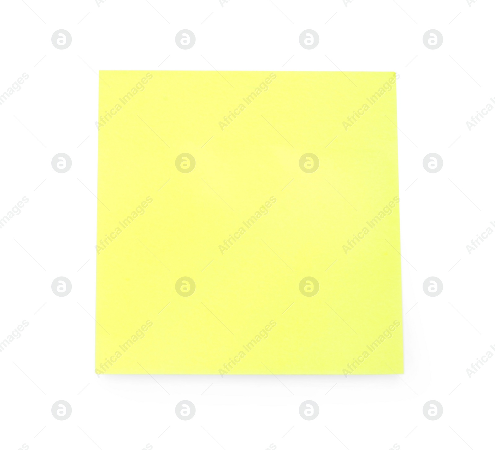Photo of Blank yellow sticky note isolated on white. Space for text