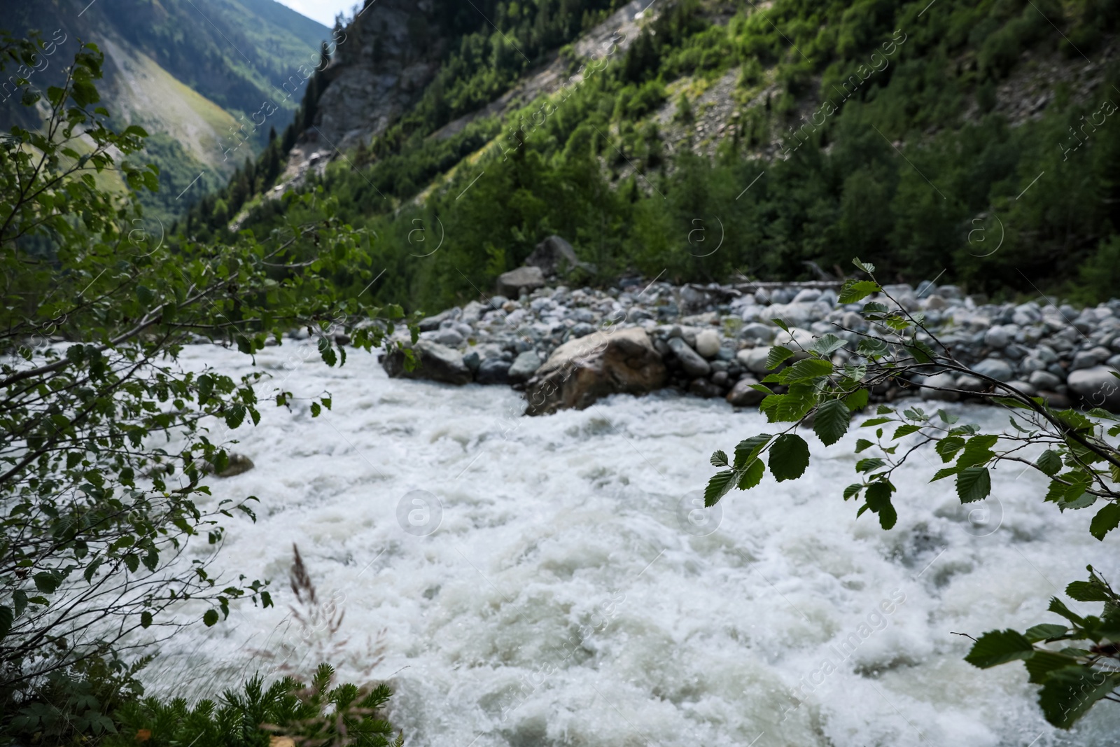 Photo of Picturesque view of beautiful river in mountains