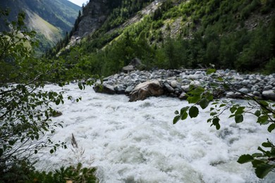 Picturesque view of beautiful river in mountains