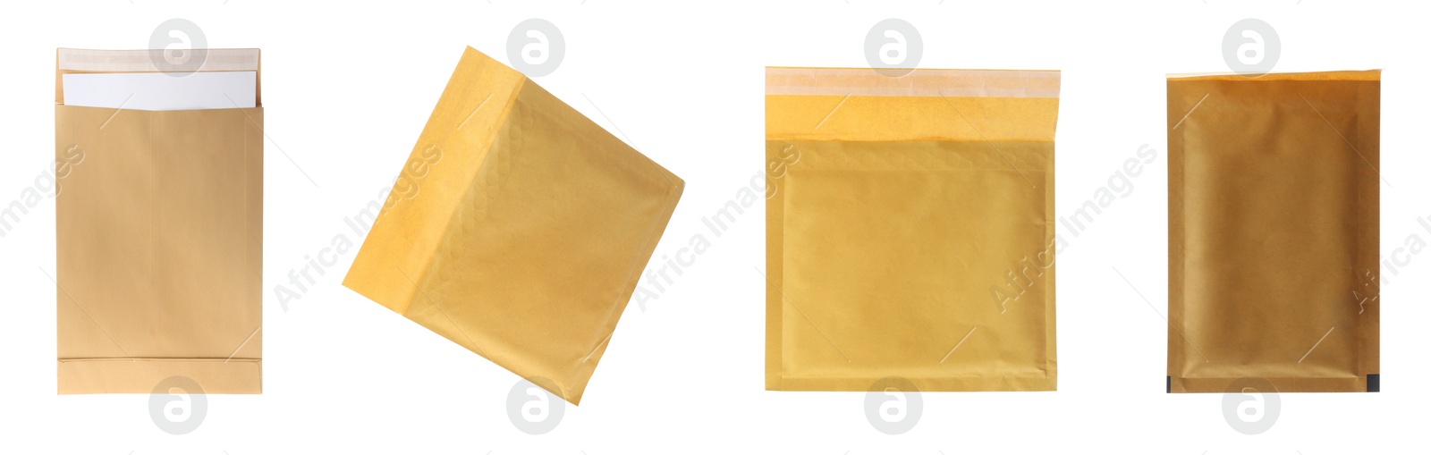 Image of Set of paper envelopes isolated on white. Banner design