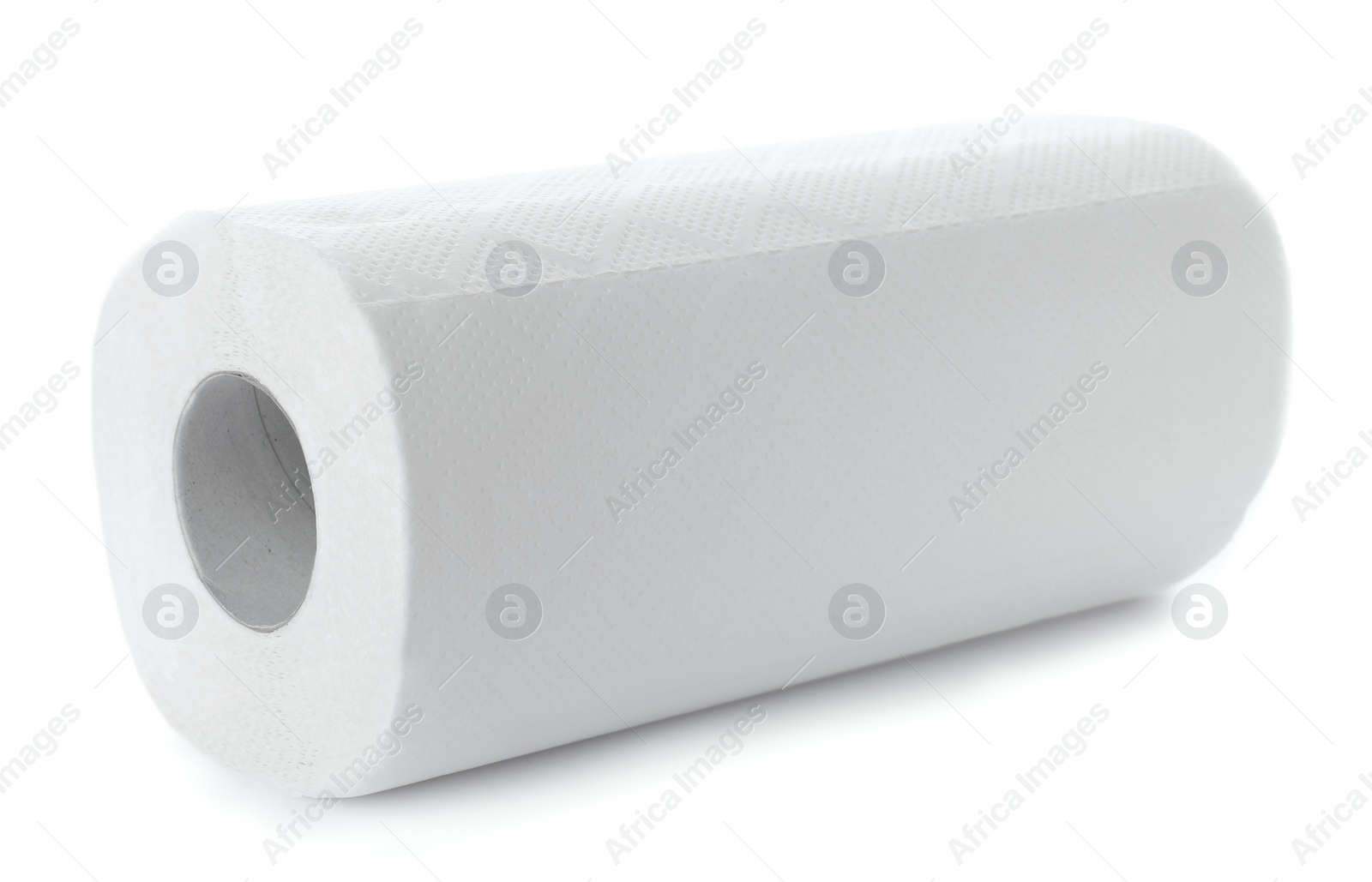 Photo of One roll of paper towels isolated on white