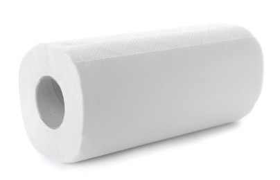 One roll of paper towels isolated on white