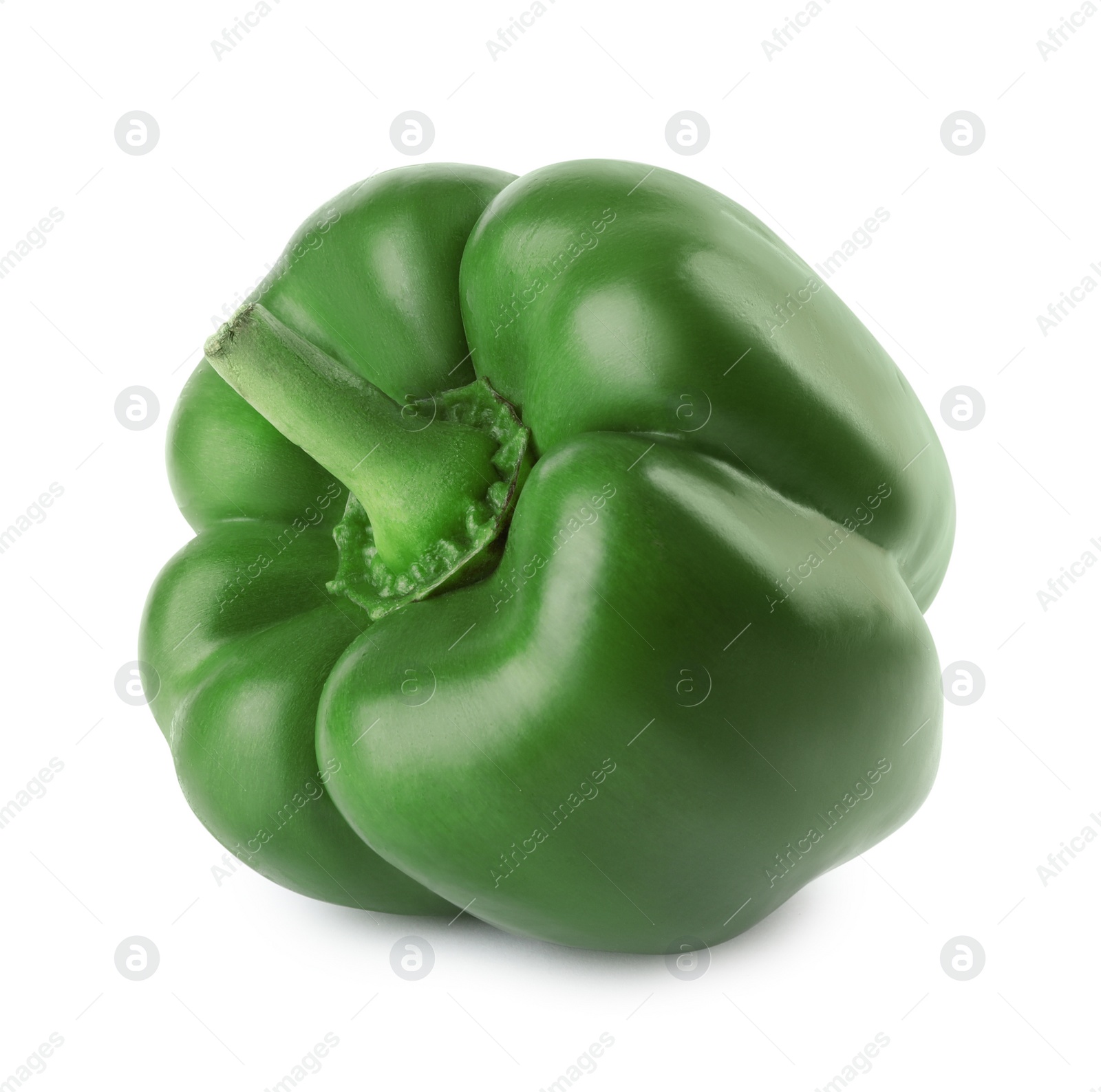 Photo of Fresh ripe green bell pepper isolated on white