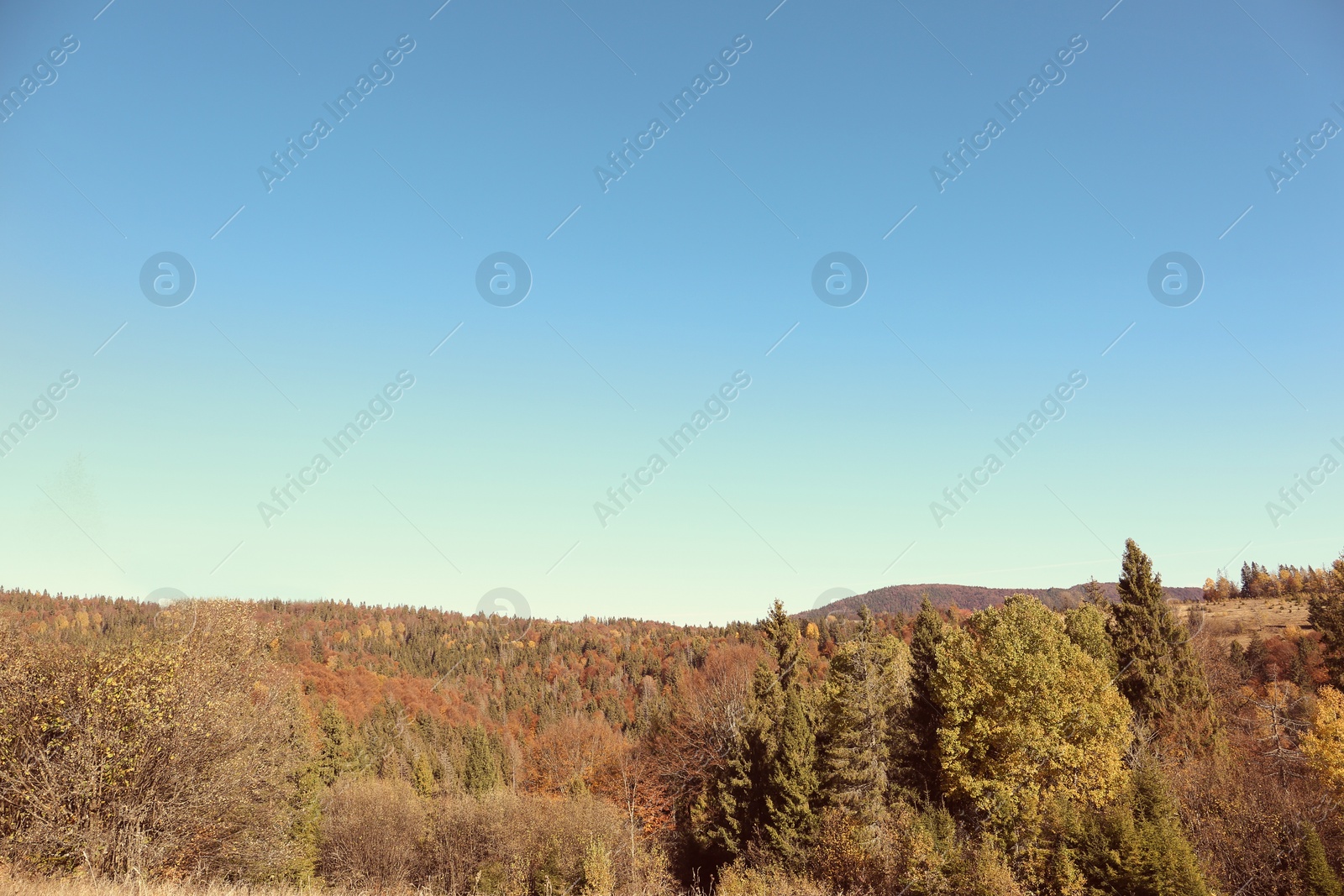 Photo of Picturesque landscape with blue sky over mountains