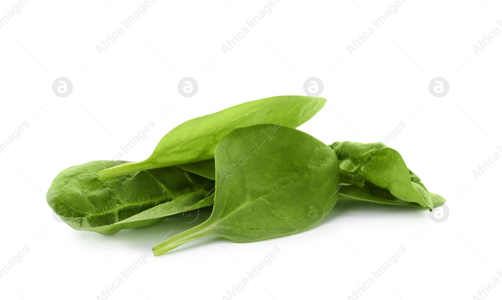 Photo of Pile of fresh spinach leaves isolated on white