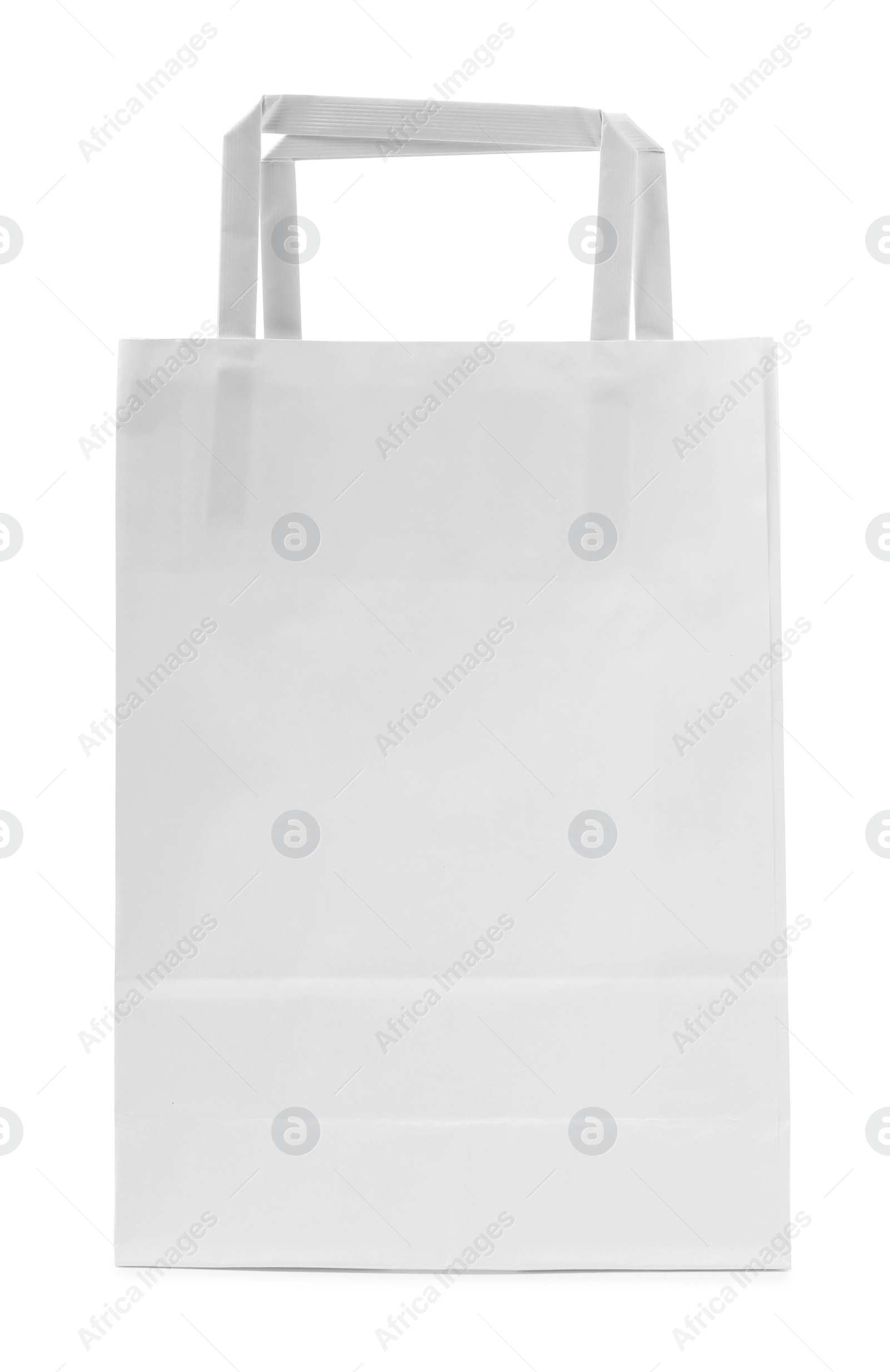 Photo of Empty shopping paper bag isolated on white