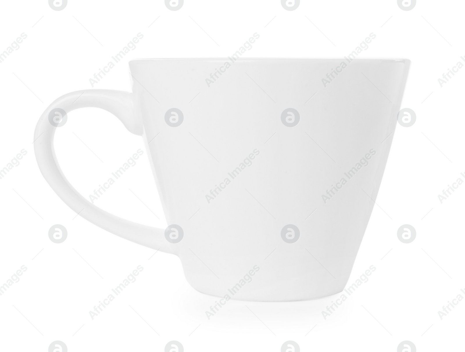 Photo of Ceramic cup isolated on white. Cooking utensil