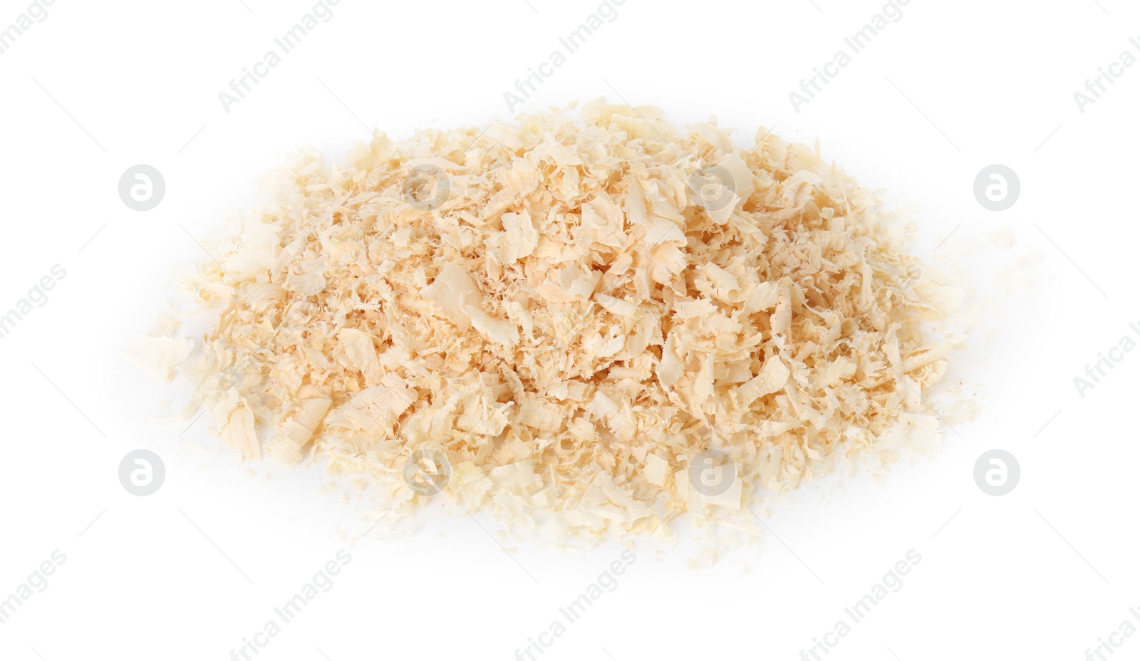 Photo of Pile of natural sawdust isolated on white