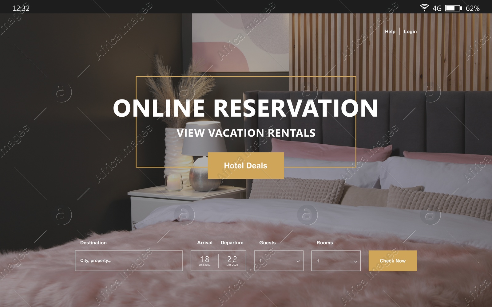 Image of Online hotel booking website interface with information