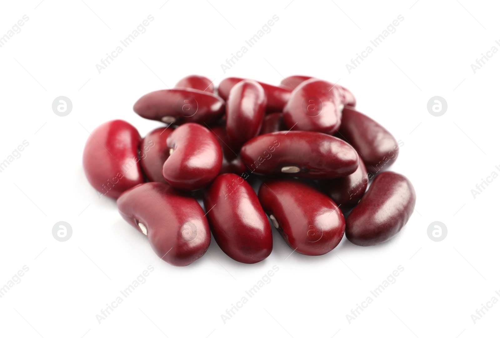 Photo of Pile of red beans on white background