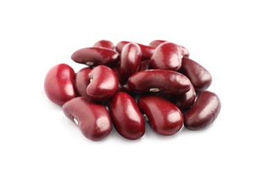 Pile of red beans on white background