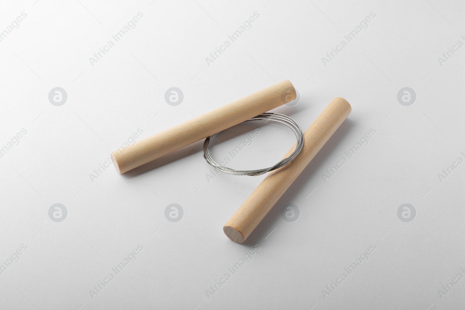 Photo of Wire clay cutter tool on white background