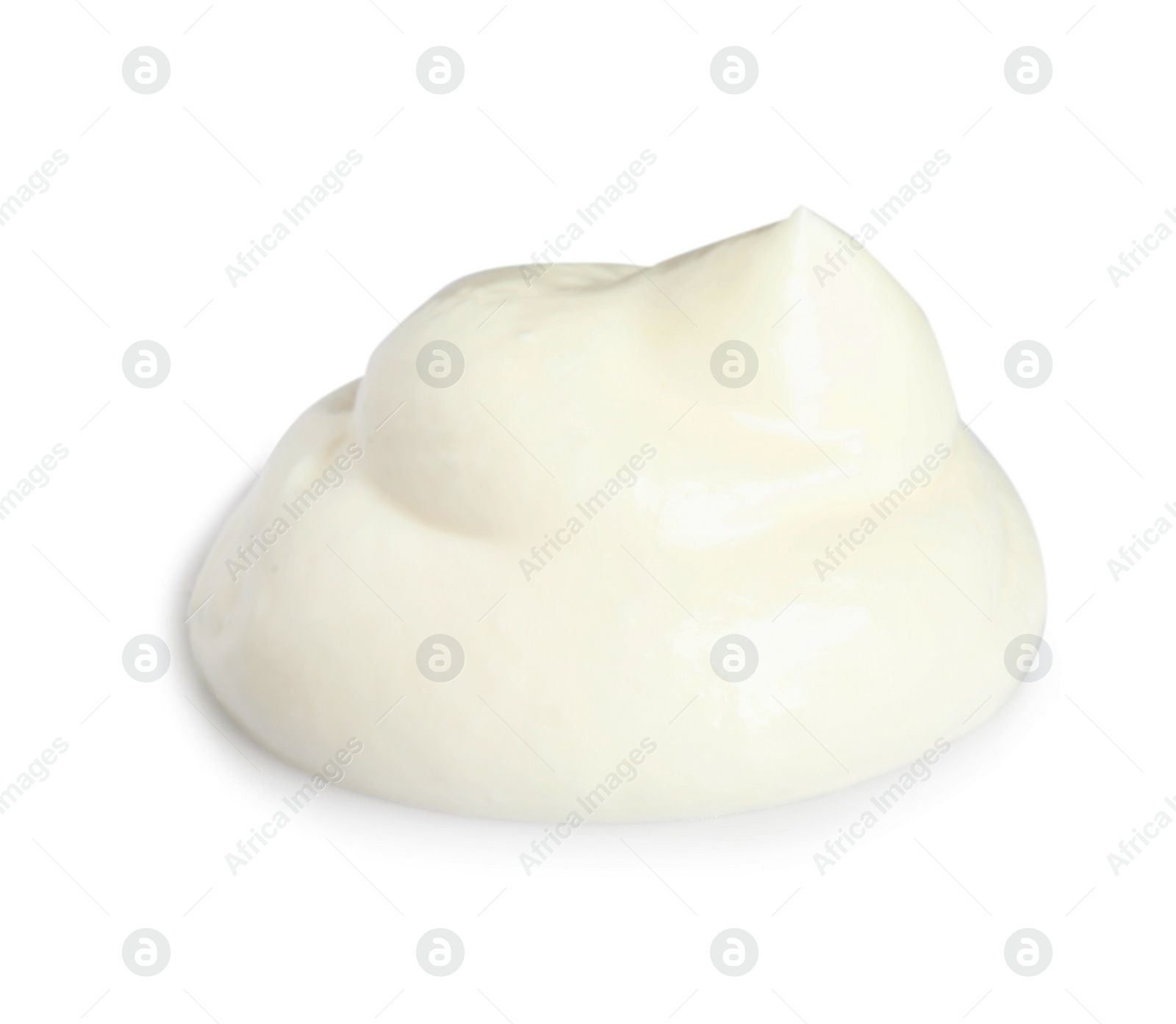 Photo of Delicious sour cream on white background. Dairy product