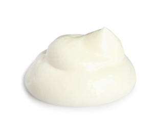 Photo of Delicious sour cream on white background. Dairy product