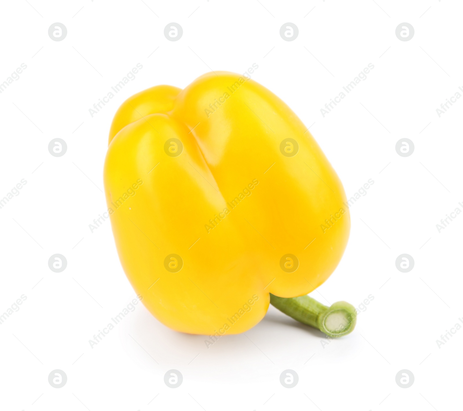 Photo of Ripe yellow bell pepper isolated on white