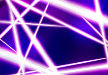 Illustration of Violet neon stripes on blue color background