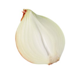 Half of fresh onion isolated on white