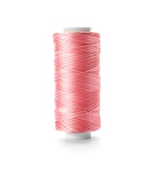 Color sewing thread on white background