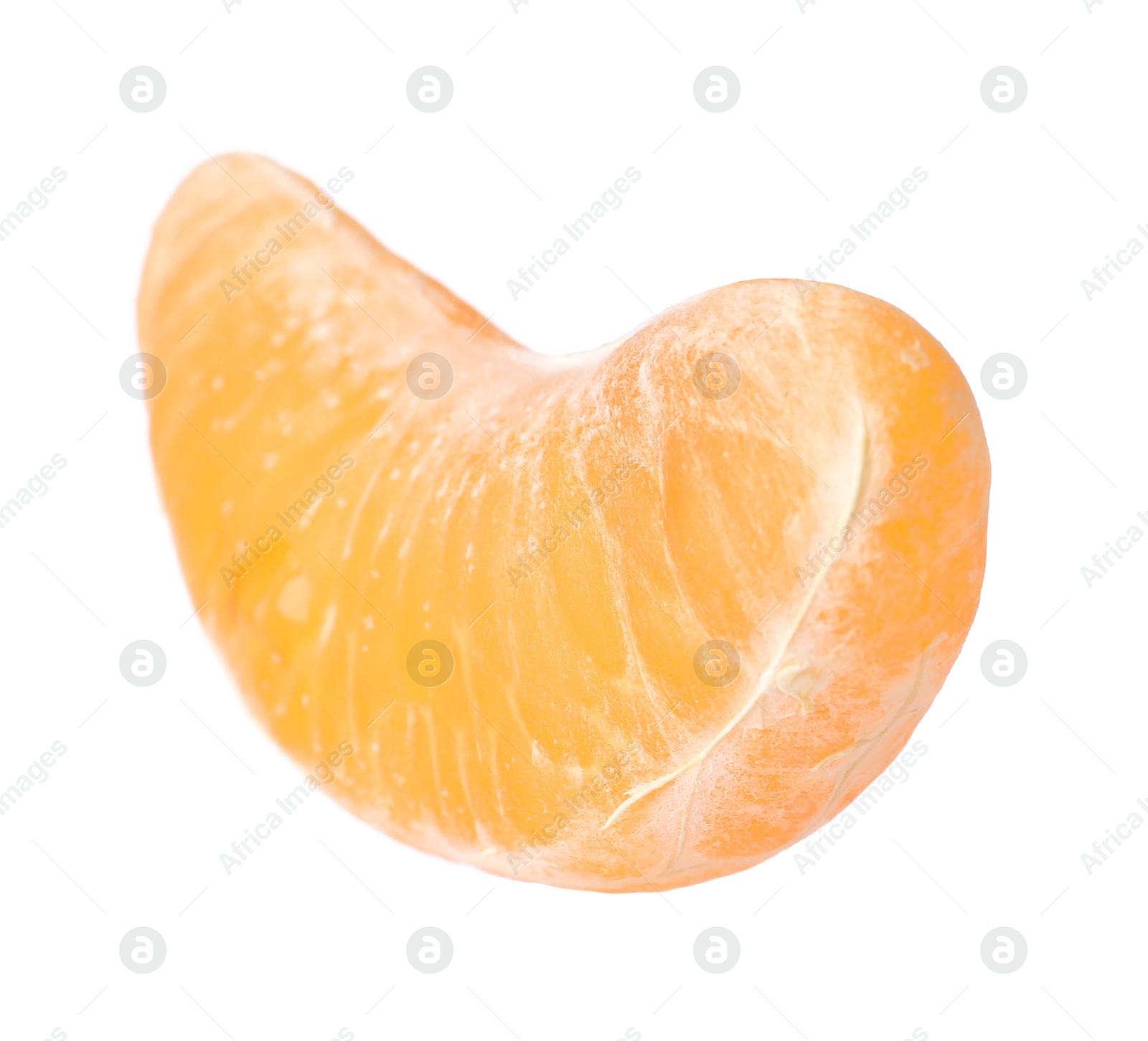 Photo of Piece of fresh ripe tangerine isolated on white