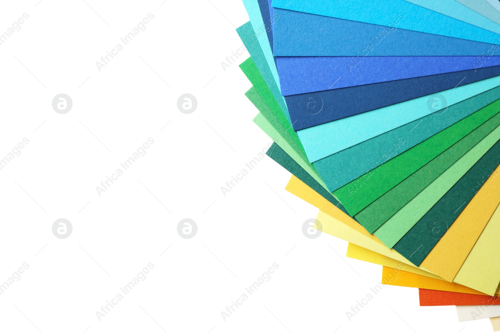 Photo of Color palette on white background, top view