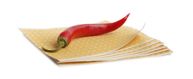 Photo of Pepper plasters and chili isolated on white