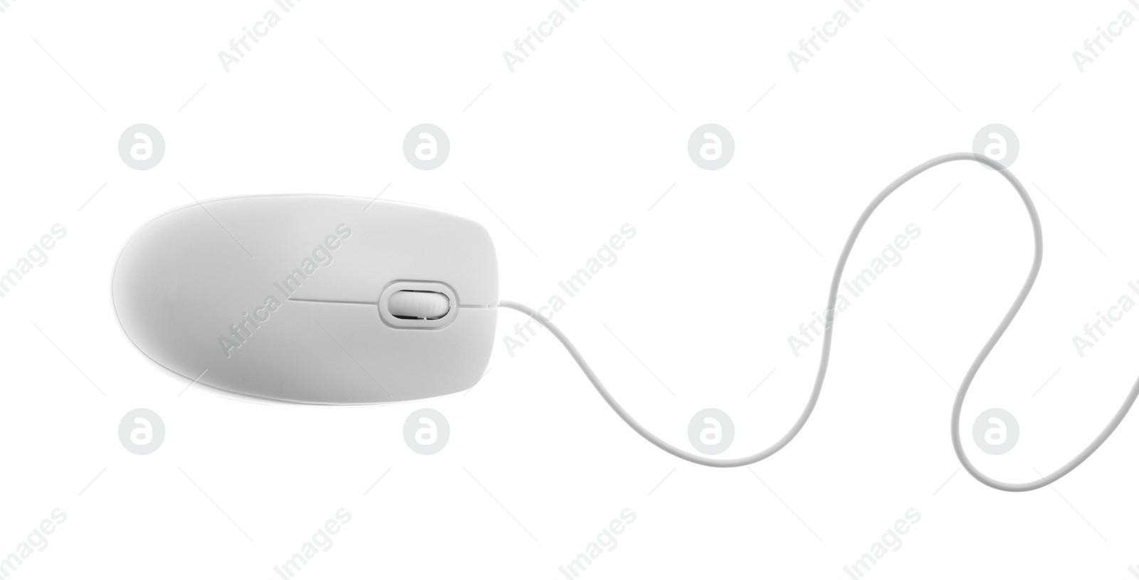 Photo of Modern wired computer mouse isolated on white