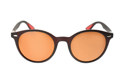New stylish elegant sunglasses isolated on white