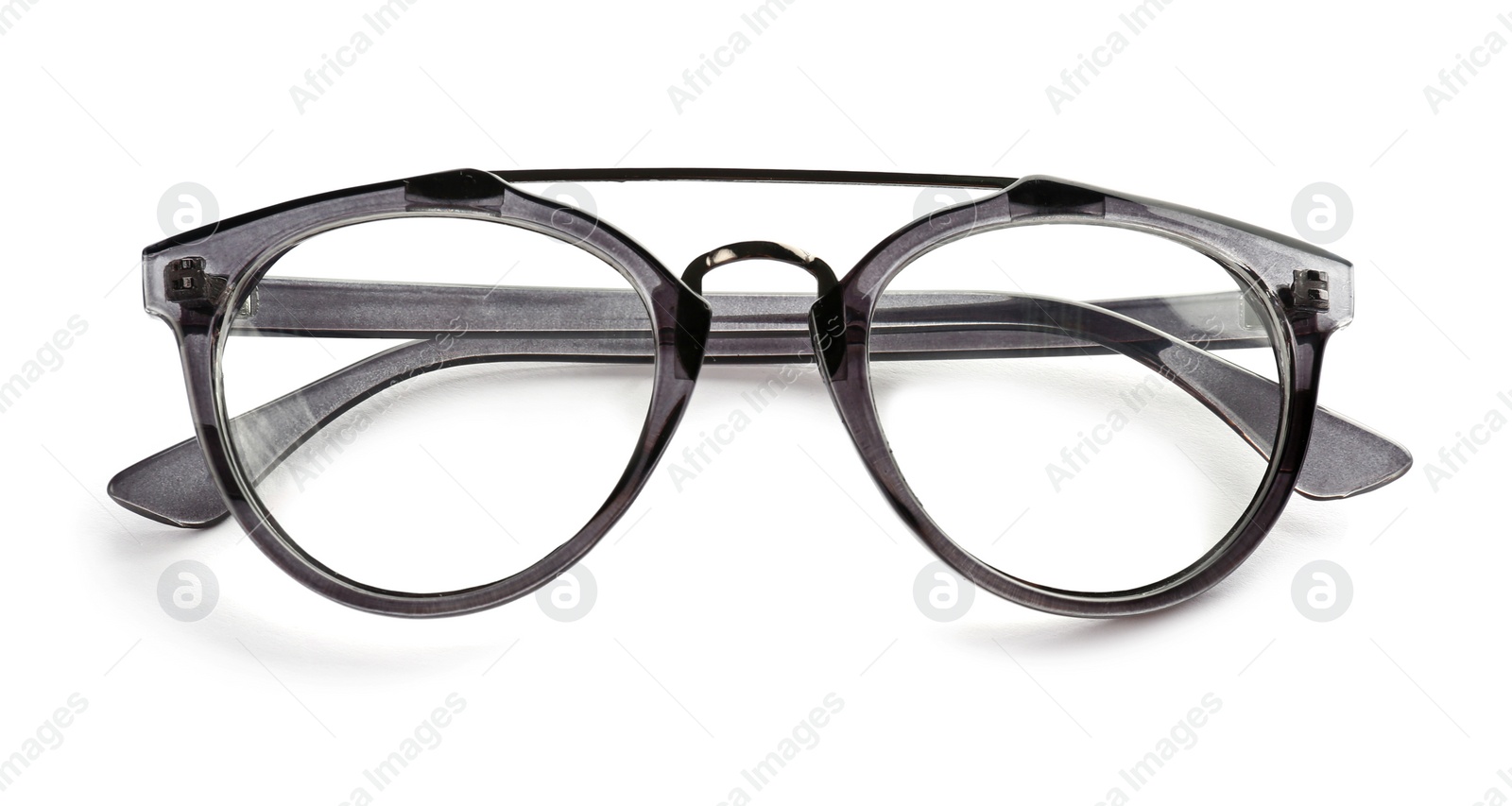 Glasses with corrective lenses on white background. Vision problem Photo of Glasses with corrective lenses on white background. Vision problem