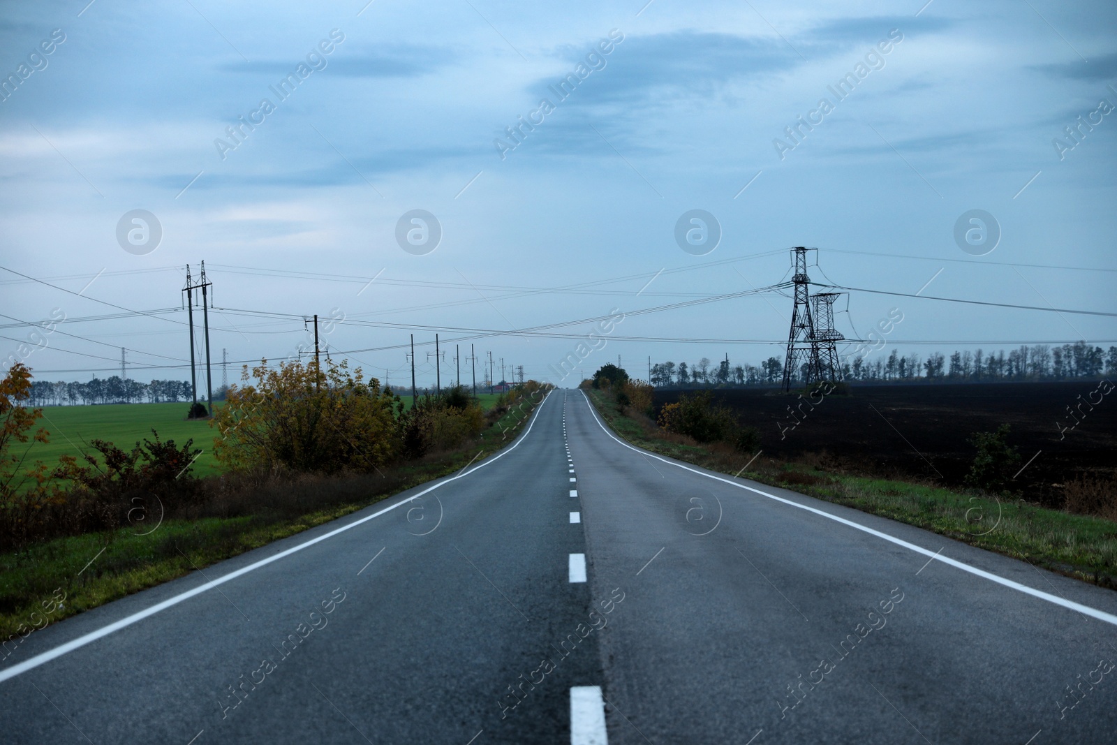 Photo of Beautiful view of asphalt highway without transport