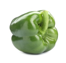 Photo of Ripe green bell pepper on white background