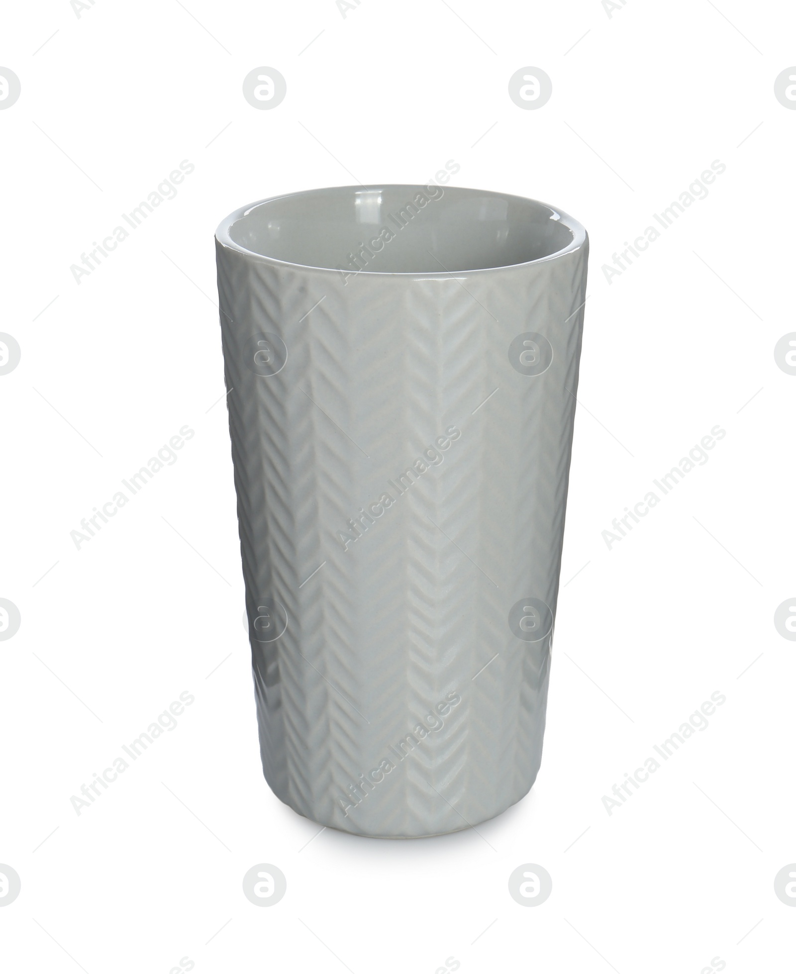 Photo of Empty stylish ceramic vase isolated on white